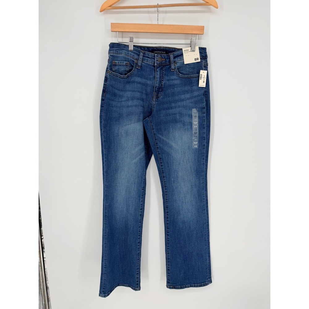 Aeropostale Mid Rise Bootcut Jeans Medium Wash Blue‎ 8R NWT